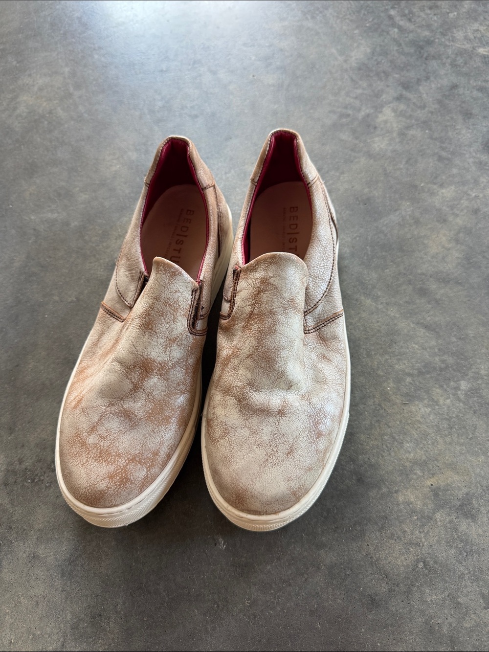 BED|STU Women’s Taupe Marbled Slip-On Sneakers